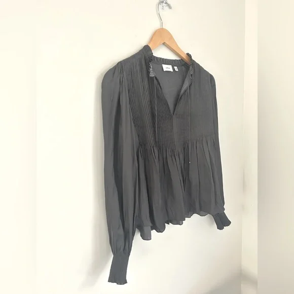 🐨 ARITZIA WILFRED MILOU BLOUSE IN COAL GREY - size XS 🐨 - Picture 6 of 9